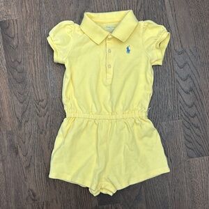 RALPH LAUREN Yellow Cap-Sleeve Romper / Playsuit